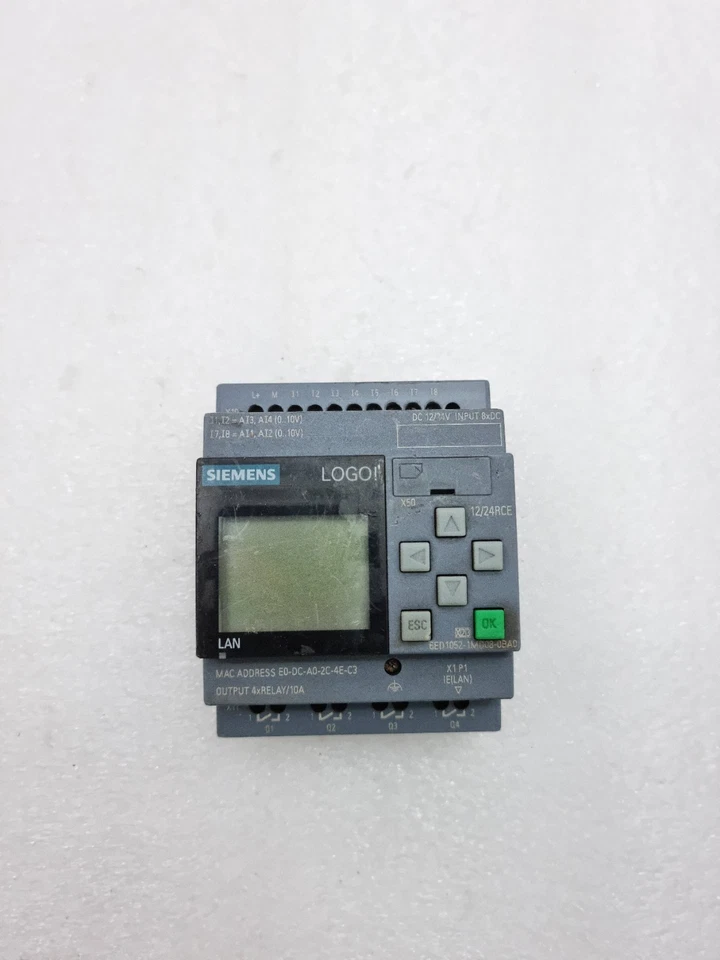 Siemens 6ED1052-1MD08-0BA0 Logo Plc BM12/24RCE 12/24Vdc Tested Working